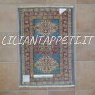 scendiletti kazak fondo azzurro geometrici circa 90x60 cm
