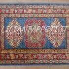 scendiletti kazak fondo azzurro geometrici circa 90x60 cm