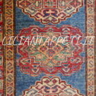 scendiletti kazak fondo azzurro geometrici circa 90x60 cm
