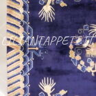 tappeto cinese ningxia fondo blu a draghi da salotto di vecchia manifattura in lana 230x168 cm