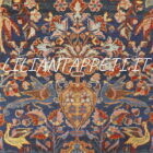 antico tappeto persiano fereydan fondo blu ed splendidi colori con i fiori da salotto 201x140 cm