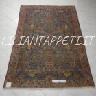 antico tappeto persiano fereydan fondo blu ed splendidi colori con i fiori da salotto 201x140 cm