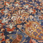 antico tappeto persiano fereydan fondo blu ed splendidi colori con i fiori da salotto 201x140 cm