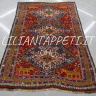 antico tappeto persiano gashgai geometrico multicolore 198x135 cm