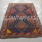 antico tappeto gabbeh gashgai da salotto multicolore 214x163 cm