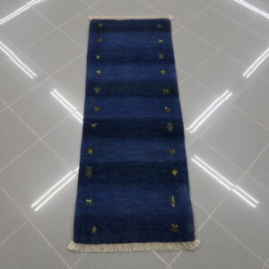 tappeto persiano scendiletto fondoletto gabbeh color blu