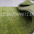 tappeto persiano scendiletto fondoletto gabbeh verde in lana 148x51 cm