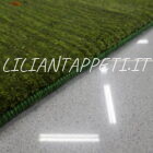 tappeto persiano scendiletto fondoletto gabbeh verde in lana 148x51 cm