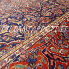 antico tappeto persiano keshan fondo blu floreale 203x130 cm lana su cotone