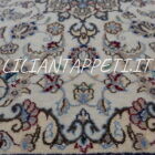 piccolo tappeto persiano nain 9fili fondo avorio 93x62 cm lana e seta su cotone