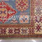 tappetino orientale moderno kazak fondo verde scendiletto 137x88 cm
