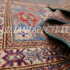 tappetino orientale moderno kazak fondo verde scendiletto 137x88 cm