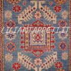 tappetino orientale moderno kazak fondo verde scendiletto 137x88 cm