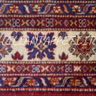 tappeto orientale kazak da sala fondo rosso in lana 237x167 cm