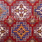 tappeto orientale kazak da sala fondo rosso in lana 237x167 cm