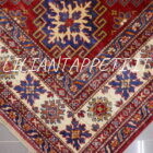 tappeto orientale kazak da sala fondo rosso in lana 237x167 cm