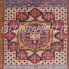 tappeto orientale kazak multicolore da salotto moderno in lana 210x156 cm