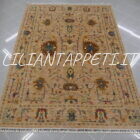 tappeto orientale ziegler floreale fondo champagne da salotto in lana 237x170 cm