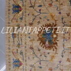 tappeto orientale ziegler floreale fondo champagne da salotto in lana 237x170 cm
