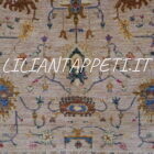 tappeto orientale ziegler floreale fondo champagne da salotto in lana 237x170 cm