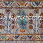 tappeto orientale ziegler floreale fondo grigio avorio da salotto in lana 238x172 cm