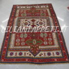 Antico tappeto Karabagh caucasico fine XIX secolo con motivi geometrici e colori naturali 277x185 cm