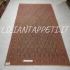 tappeto persiano dorokhsh antico con il disegno boteh da salotto 285x150 cm lana su cotone
