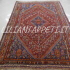 tappeto persiano gashgai kashkuli da salotto color ruggine in lana 260x178 cm