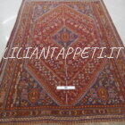 tappeto persiano gashgai kashkuli da salotto color ruggine in lana 260x178 cm