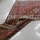tappeto persiano gashgai kashkuli da salotto color ruggine in lana 260x178 cm