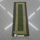 piccolo tappeto persiano gabbeh gashgai fondoletto scendiletto fondo verde in lana 148x52 cm