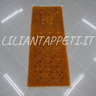 tappeto persiano scendiletto fondoletto gabbeh gashgai kashkuli molto fine color giallo ocra in lana 145x57 cm