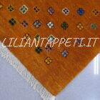 tappeto persiano scendiletto fondoletto gabbeh gashgai kashkuli molto fine color giallo ocra in lana 145x57 cm