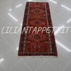 tappeto fondoletto persiano gharaje fondo rosso 183x73 cm