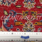 tappeto persiano keshan classico fondo rosso da salotto in lana 262x150 cm