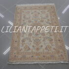 Scendiletto Persiano nain 9 fili misto seta fondo avorio 85x62 cm