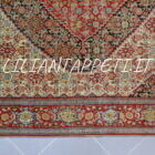 antico tappeto persiano senneh fondo avorio con motivi piccoli herati fine 800 203x136 cm
