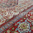antico tappeto persiano senneh fondo avorio con motivi piccoli herati fine 800 203x136 cm