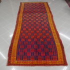 antico tappeto karakalpak uzbeco fondo blu giallo rosso da salotto
