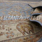 tappeto orientale ziegler celeste azzurro da salotto in lana 239x170 cm