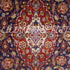tappeto persiano keshan classico fondo blu da salotto in lana 241x148 cm