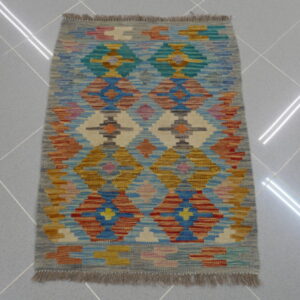 piccolo kilim afghano scendiletto multicolore