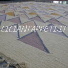 kilim polacco fatto a mano da salotto fondo chiaro in lana 195x155 cm