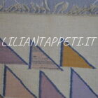 kilim polacco fatto a mano da salotto fondo chiaro in lana 195x155 cm