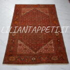 tappeto persiano malayer antico color ruggine da salotto 210x143 cm lana su cotone