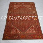 tappeto persiano malayer antico color ruggine da salotto 210x143 cm lana su cotone