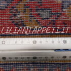 tappeto persiano saruk elegante disegno boteh fondo blu in lana 324x243 cm