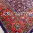 tappeto persiano saruk elegante disegno boteh fondo blu in lana 324x243 cm