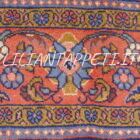 tappeto persiano saruk elegante disegno boteh fondo blu in lana 324x243 cm