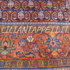 tappeto persiano saruk elegante disegno boteh fondo blu in lana 324x243 cm